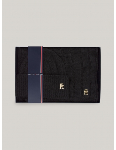 TH MONOGRAM BEANIE AND SCARF GIFT SET