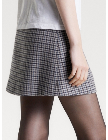 CHECK FIT AND FLARE MINI SKIRT