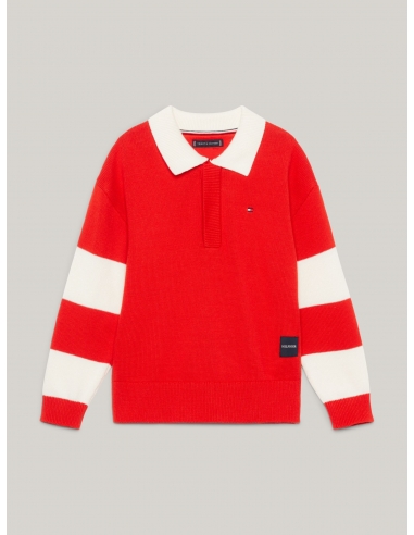VARSITY COLOUR-BLOCKED RUGBY JUMPER