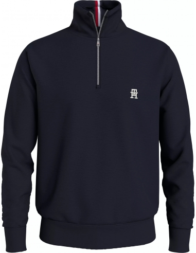 MONOGRAM STAND COLLAR SWEATER