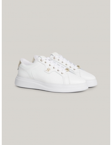 LEATHER TH MONOGRAM COURT TRAINERS