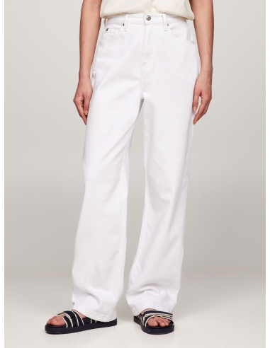 HIGH RISE RELAXED STRAIGHT WHITE JEANS