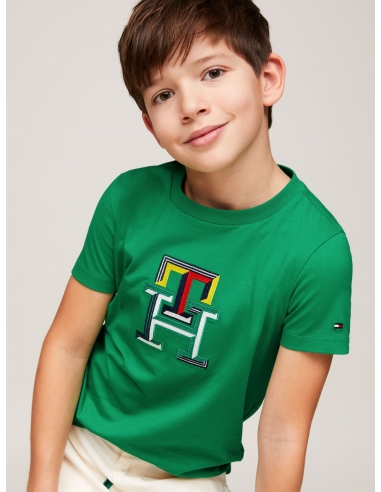 TH MONOGRAM MULTICOLOUR EMBROIDERY TEE