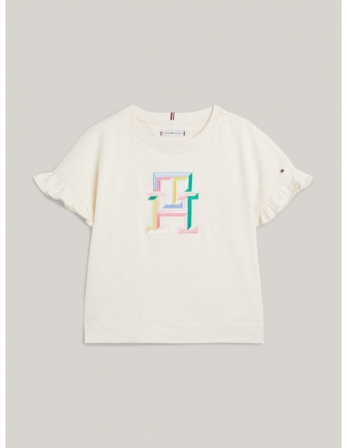 TH MONOGRAM EMBROIDERY RUFFLE SLEEVE