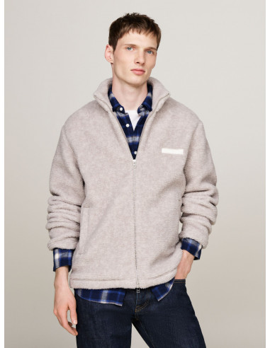 TEXTURED TEDDY FLEECE ZIP-THRU SWEATSHI