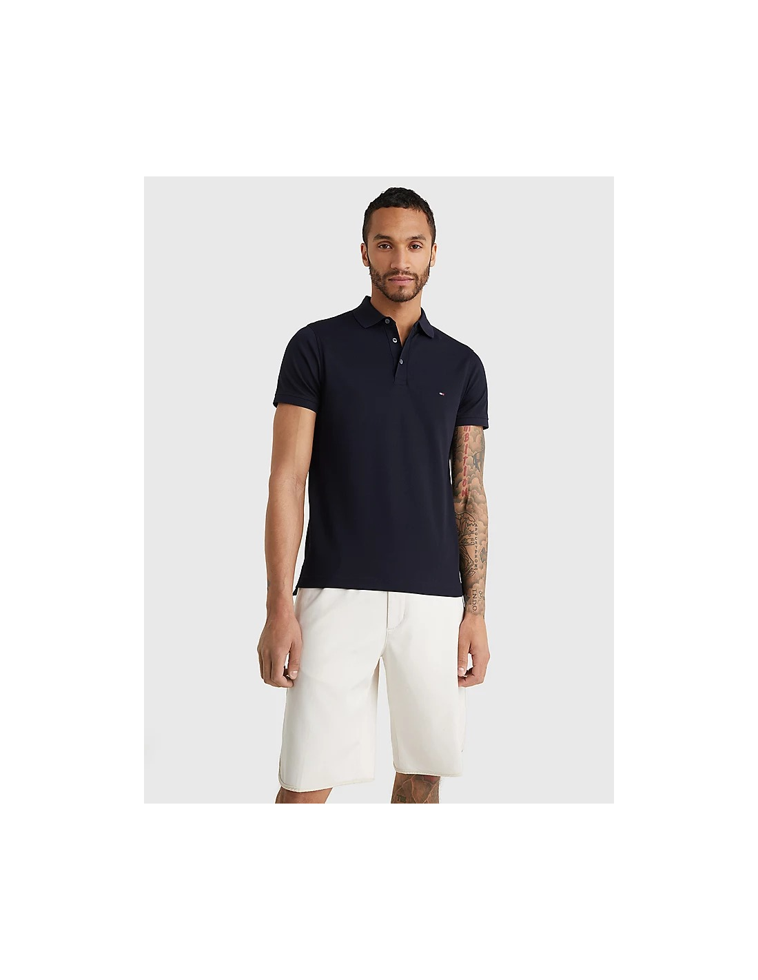 Tommy Hilfiger slim fit polo shirt with contrast zip Talla M Color DESERT  SKY