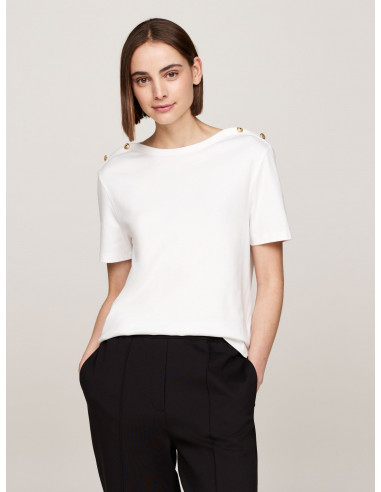 STRIPE BOAT NECK RELAXED T-SHIRT