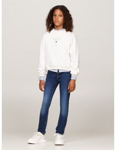 SKINNY MID WASH FADED JEANS
