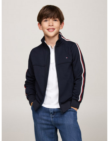 GLOBAL STRIPE ZIP-THRU SWEATSHIRT