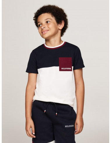 COLOUR-BLOCKED POCKET LOGO T-SHIRT