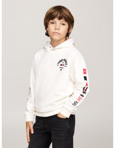 SLEEVE LOGO SNAP BUTTON HOODY