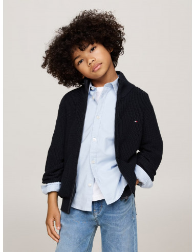 RIB-KNIT ZIP-THRU JUMPER