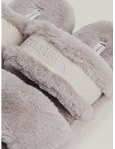 FAUX FUR LOGO SLIPPERS 2