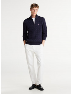 CABLE KNIT HALF-ZIP JUMPER 2