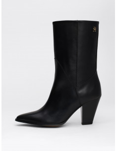 LEATHER CUBAN HEEL MID BOOTS 2