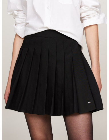 Wool Blend Pleated Mini Skirt