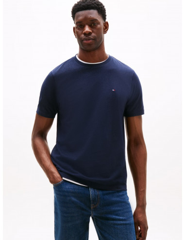 Flag Embroidery Crew Neck T-Shirt