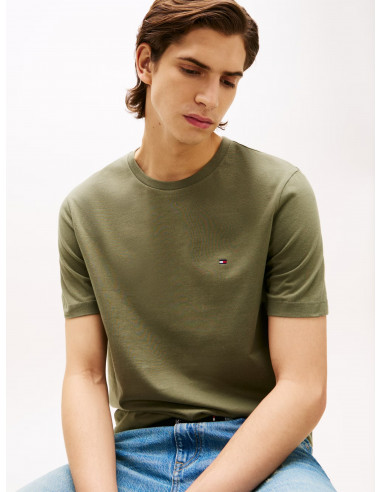 Flag Embroidery Crew Neck T-Shirt