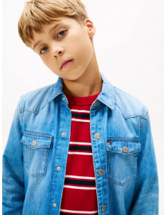WESTERN MID BLUE DENIM SHIRT 2