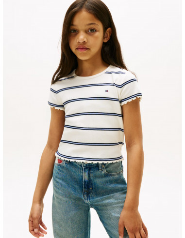 Essential Ruffle Slim Ribbed Top