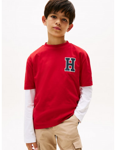 Varsity Back Logo Crew Neck T-Shirt