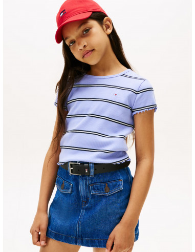Essential Ruffle Slim Ribbed Top
