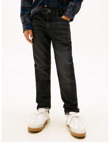 Washed Black Straight Leg Jeans