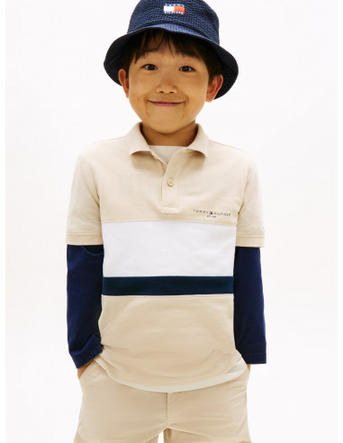 Regular Fit Colour-Blocked Pique Polo