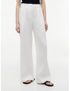 Linen Blend Tailored Wide... 2