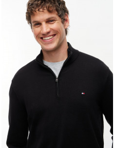 Quarter-Zip Mock Neck Jumper