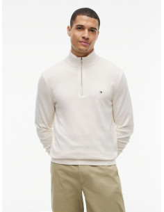 Quarter-Zip Mock Neck Jumper