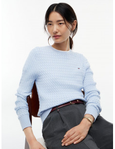Fine Cable Knit Crew Neck... 2
