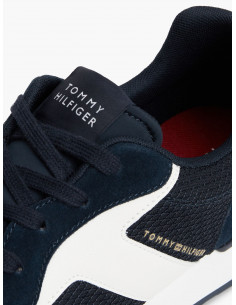 Logo Mixed Texture Trainers 2