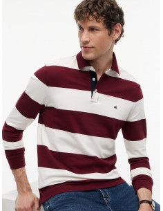 Rugby Stripe Long Sleeve Polo