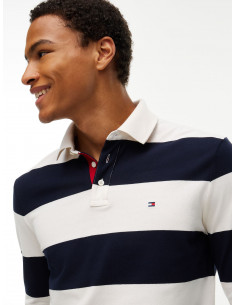 Rugby Stripe Long Sleeve Polo