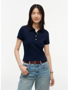 Slim Fit Gold-Tone Button Polo