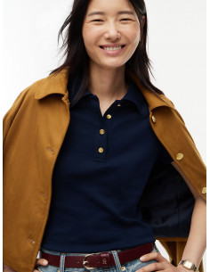 Slim Fit Gold-Tone Button Polo 2