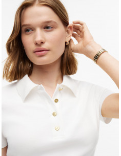 Slim Fit Gold-Tone Button Polo