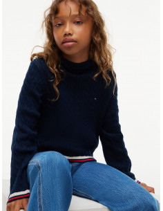 Cable Knit Funnel Neck Jumper