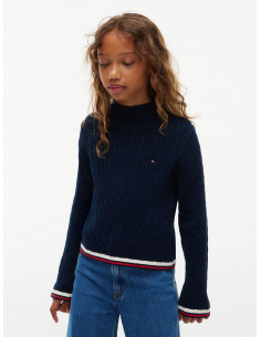 Cable Knit Funnel Neck Jumper 2