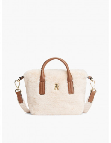 Faux Fur Crossbody Tote Bag