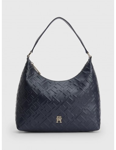 ICONIC MONOGRAM EMBOSSED SHOULDER BAG