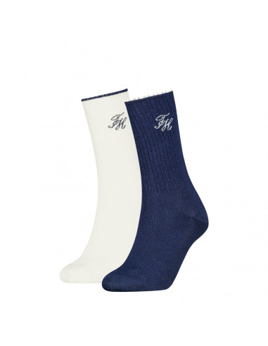 Th Women Sock 2P Monogram Lurex