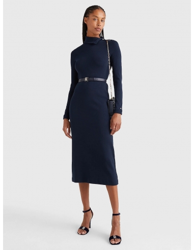 ROLL NECK SLIM FIT MIDI DRESS