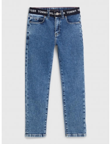 MODERN STRAIGHT LOGO WAISTBAND JEANS