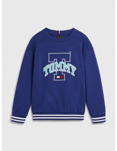 STRIPE TRIM LOGO SWEATSHIRT