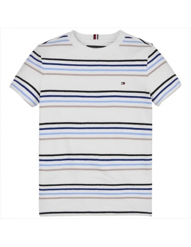 STRIPE CREPE T-SHIRT
