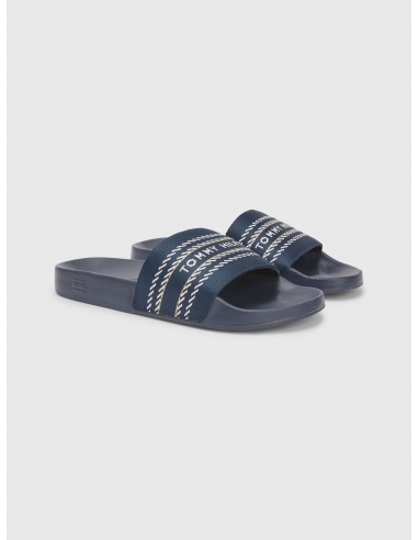 TONAL WEBBING STRAP POOL SLIDES