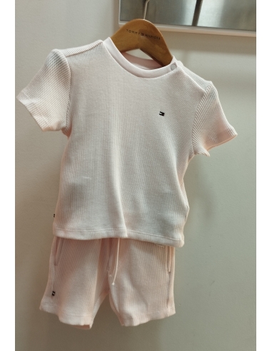 WAFFLE TEXTURE T-SHIRT AND SHORTS SET