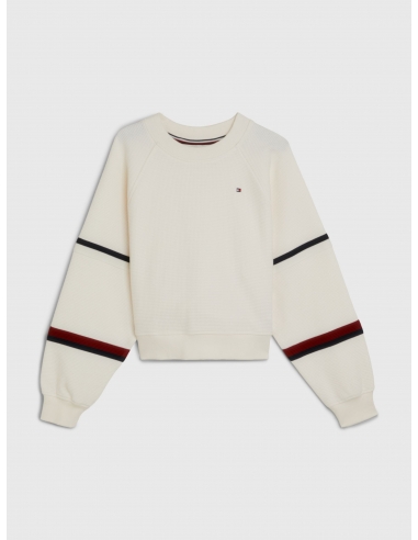 GLOBAL STRIPE WAFFLE KNIT SWEATSHIRT